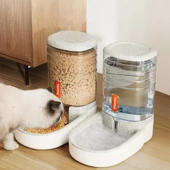 3.8 L Dog Food Feeder Large Capacity Cat Water Feeder Pet Automatic Feeding Bowls Food Water Dispenser Large Capacity Pet Bowls