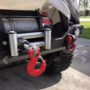 3/8 лебедочный крюк Макс 15 тонн сверхпрочный кованый легированный стальной синтетический трос лебедка крюк замок скоба скользящий крюк для квадроцикла UTV прицеп красный