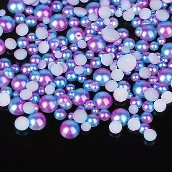 3-8 мм разноцветные полукруглые жемчужные бусины с плоской задней частью для изготовления ювелирных изделий своими руками, аксессуары 8mm 50pcs фиолетовый