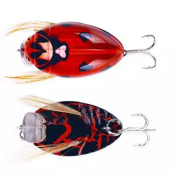 3,8 см 4 г искусственная божья коровка рыболовная приманка цикада жук насекомое воблеры рыболовные приманки Topwater для ловли окуня и карпа