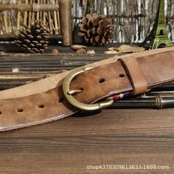 3,8 см ретро старый ремень мужской кожаный пряжка американский тренд индивидуальность чистая коровья кожа джинсовый ремень 100cm