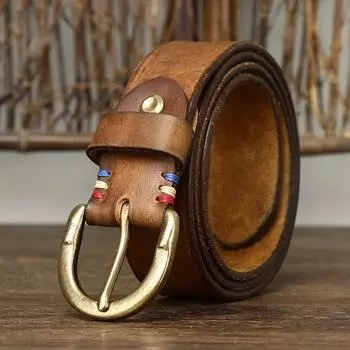 3,8 см высококачественный ремень мужской из натуральной кожи верхний слой чистая коровья кожа латунная пряжка джинсы винтажный ремень мужские джинсы для мужчин роскошь 105CM кофейный