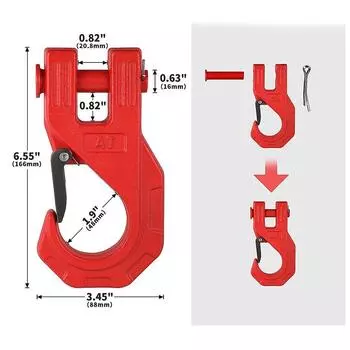 3/8 крюк лебедки сверхпрочный кованый стальной крюк для квадроцикла грузоподъемностью 20 тонн лебедка для квадроцикла буксировочная скоба лебедка скользящий крюк для синтетического троса трос лебедки для квадроцикла чёрный