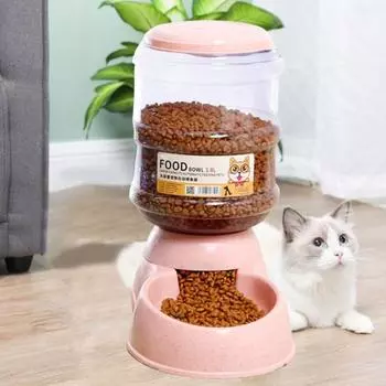 3.8L Automatic Pet Feeder Plastic Cat Water Fountain Large Capacity Pet Food Feeder Bowl Water Dispenser for Dogs Cats A синий