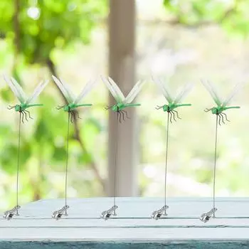 3-8pc Simulation Dragonfly Clip Bug Deterrent Pole Clips On Dragonfly Hat Clip Bug Repellent Outdoor Garden Dragonfly Decoration