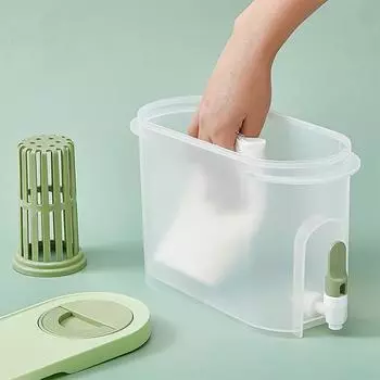 3.9L Холодильник Холодный Чайник Кран Сока Фруктов Контейнер Кувшин Для Воды Домашний Чайник Ледяной Горшок Посуда Для Питья Ведро Фильтр Пластик жёлтый