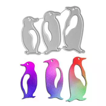 3 арктических пингвина, дизайн, скрапбукинг, ремесло, штамп, 3D DIY, изготовление фестивальных карточек серебряный