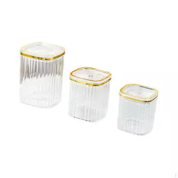 3 баночки для приправ, сервировочный контейнер с крышкой, пылезащитный контейнер для сахара, место для хранения Transparent