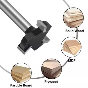 3-Blade Wood Planer Bit Wood Router Cnc Spoilboard Surface Router 1/4 Shank 1 Cutting Diameter Router 1set