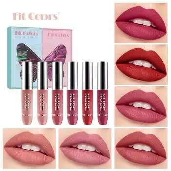 3 блеска для губ Butterfly Set Liquid Matte Lipstick Lasting F Водостойкий антипригарный блеск для губ Cup A