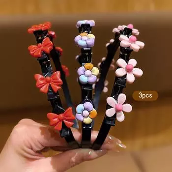 3 Браслета-банта из цветов сладкого ветра, плетеные, подходящие для повседневной носки, аксессуары для волос