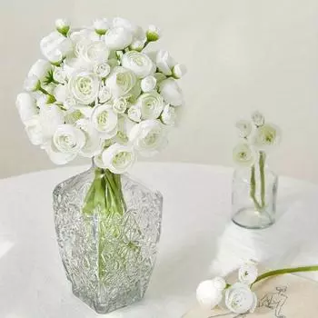 3 букета цветов камелии Искусственные цветы для свадеб, вечеринок и домашнего декора Идеально подходят для цветочных композиций и центральных композиций 3 Bunches белый