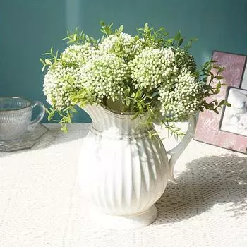 3 букета искусственных цветов Искусственные растения со стеблями Пластиковые цветы для цветочных композиций Свадебные букеты Украшения для стола 3 Bunches зелёный