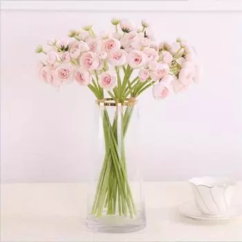 3 букета искусственных цветов камелии для свадеб, вечеринок и домашнего декора, идеально подходят для цветочных композиций и центральных композиций 3 Bunches белый