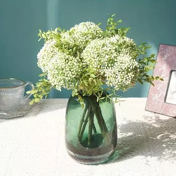 3 букета искусственных растений искусственные цветы искусственные растения со стеблями пластиковые цветы для цветочных композиций свадебные букеты украшения для стола 3 Bunches зелёный