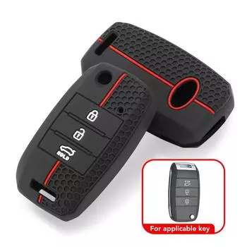 3 Buttons Silicone Remote Folding Flid Key Case Cover For Kia Sorento Carens K2 K3 K4 K5 чёрный