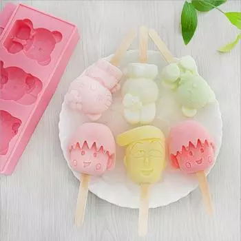 3 Cavities Silicone Freezer Ice Cream Mold Candy Bar Making Tool Juice Popsicle Molds Children Pop Lolly Tray Ice Cube Maker