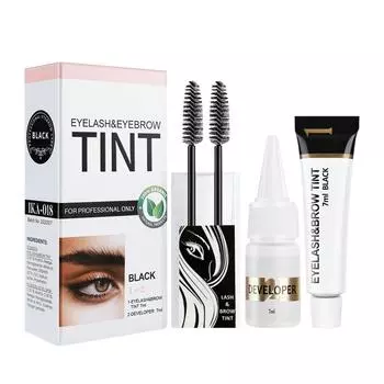 3 цвета 2-в-1 набор для ресниц и бровей Технический набор для ресниц и бровей, стойкий в течение 6 недель, самостоятельное окрашивание волос для салонного домашнего использования 7 мл One Size чёрный