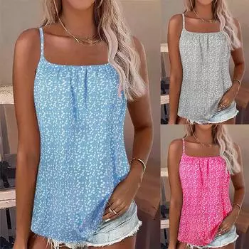 3 цвета, абсолютно новые женские модные цветочные топы-халтер, летние повседневные майки без рукавов S розовый