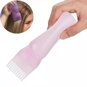 Флакон с расчёской для окрашивания волос белый