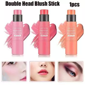 3 цвета, двуглавые румяна с кистью, румяна для щек, кремовые румяна, палочки для макияжа, косметика для лица