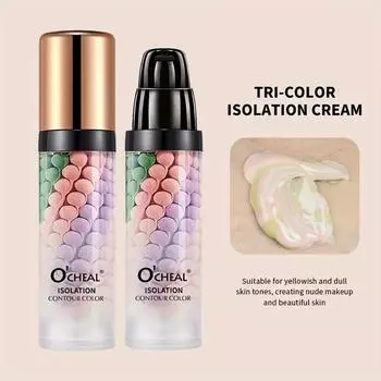 3 цвета Изолирующий крем Влагостойкий Изолирующий Одношаговый Корректор Тона Кожи Макияж Основа Коррекция Тона Кожи И Осветляющая Основа 40g
