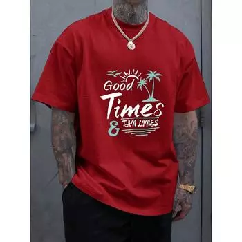 3 цвета, мужская футболка с буквенным мультяшным принтом, мужская повседневная футболка большого размера с круглым вырезом, крутая футболка для пар S чёрный