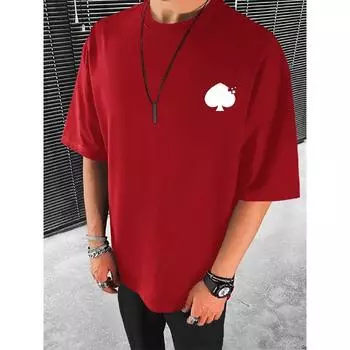 3 цвета, мужская футболка с принтом в виде сердца, классная футболка для мужчин, повседневный топ с коротким рукавом и круглым вырезом S