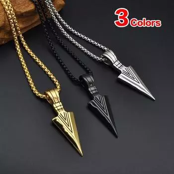 3 цвета мужские персонализированные дизайн стрелы кулон длинная цепочка ожерелья Forzen ювелирные изделия золотой