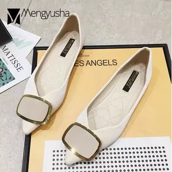 3 цвета OL женские туфли офисные лоферы женские дизайнерские балетки с металлической пряжкой с острым носком балетки удобные мягкие мокасины 5 чёрный