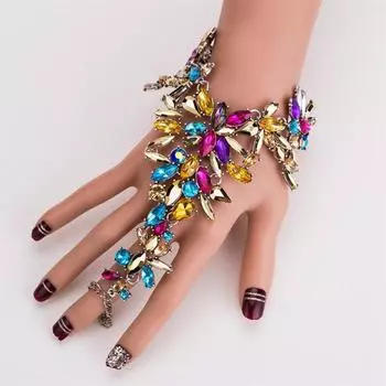 3 цвета преувеличивают ювелирные аксессуары для женщин сплав стразы Y браслет ножной браслет цепочка на щиколотку Black