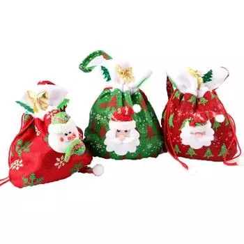 3 цвета, Рождественский Санта-Клаус, детский подарок-конфета, сумка, сумка, Рождественское украшение Green Santa Claus
