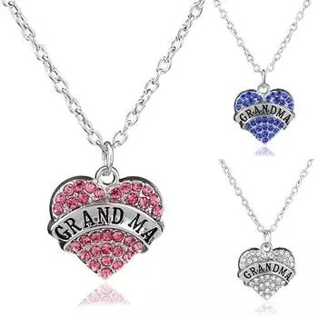 3 цвета с гравировкой бабушкиного сердца кулон ожерелье полный горный хрусталь жажда письмо ожерелье подарок белый