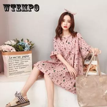 3 цвета S-XXXXL летнее милое студенческое платье с круглым вырезом для девочек, свободное хлопковое платье длиной до колена M белый