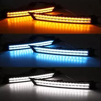 3 цвета светодиодные дневные ходовые огни для Mazda CX-5 CX5 2017 2018 2019 DRL плавные поворотные противотуманные фары водонепроницаемые