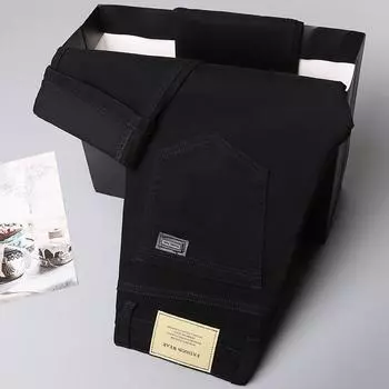 3 цвета весна осень мужские джинсы мода коричневый деловой повседневный эластичный деним брюки мужские брендовые брюки большого размера 28 зелёный