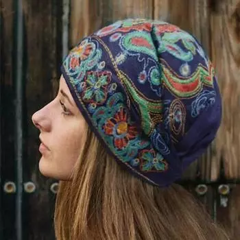 3 цвета винтажная вышитая цветочная ажурная шляпа винтажная вышивка цветы дорожные банданы шляпа с принтом One Size чёрный