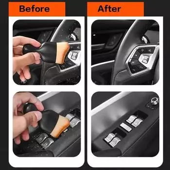 3-цветная многофункциональная мягкая щетка для чистки вентиляционного отверстия автомобиля с корпусом, искусственная щетка для чистки щелей автомобиля