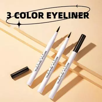 3-цветная подводка для глаз Водостойкая долговечная не размазывающаяся жидкая подводка для глаз Гелевая подводка для глаз 01 чёрный