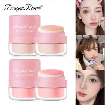 3-цветная пудра на воздушной подушке, румяна, приятная для кожи, румяна, телесный макияж, осветляющий цвет кожи, матовая грибная головка, похлопывающая пудра, румяна