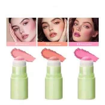 3-цветные матовые румяна-стики с длительным эффектом, водостойкие и устойчивые к поту для щек