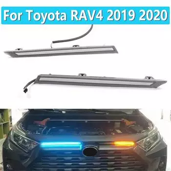 3-цветные передние светодиодные дневные ходовые огни для Toyota RAV4 2019-2020 DRL лампа указателя поворота