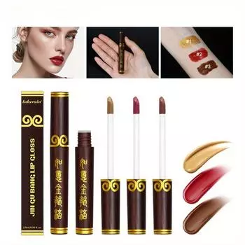 3-цветный флип-ап блеск, легко наносится, нелипкая помада с гладкой текстурой и потрясающим цветом губ,