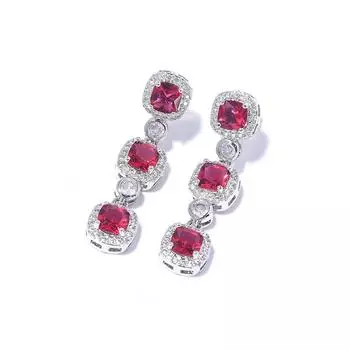 3 длинные подвески, серьги из циркония Heavy Industrial. 925 Silver Needle розы красного