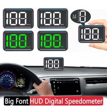 3 дюйма км/ч миль/ч универсальный автомобильный HUD цифровой GPS спидометр проекционный дисплей измеритель скорости большой шрифт скорость для всех автомобилей грузовиков