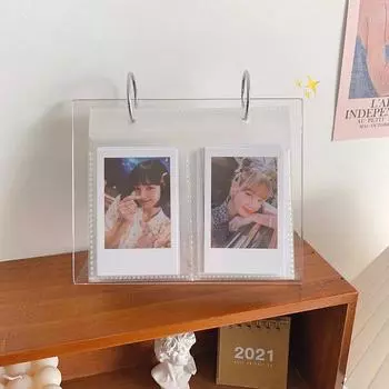 3-дюймовая фотоальбомная стойка для карточек Акриловый держатель для фотокарточек Kpop Коллекционные карточки Чехлы для украшений рабочего стола Переплет Сборник книг as picture