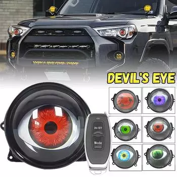 3-дюймовые автомобильные линзы Devil Eyes Lights 12-36 В Demon Red Eye Dynamic Headlight Assembly с дистанционным управлением Auto Retrofit Accessorie
