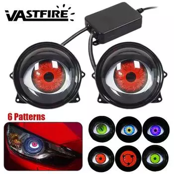 3-дюймовые автомобильные мотоциклетные линзы Devil Eyes фары 12-36 В Demon Eye Dynamic Headlight Assembly с дистанционным управлением Retrofit Accessorie