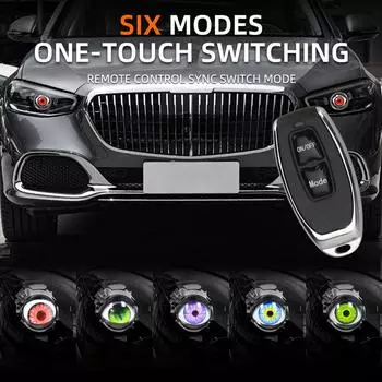 3-дюймовые автомобильные светодиодные линзы Devil Eyes Demon Evil Eye 12 В 36 В для автомобильных пультов дистанционного управления Eyes, комплекты для модернизации, подходящие для автомобильных световых аксессуаров