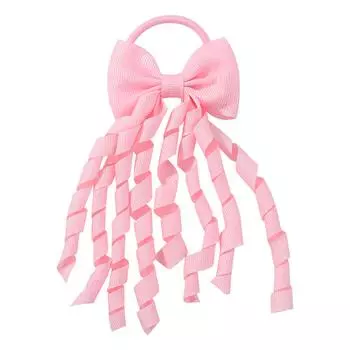 3-дюймовые банты из репсовой ленты, резинки для волос для маленьких девочек, длинные кудрявые банты-коркеры для волос, эластичные красочные детские головные уборы, аксессуары для волос